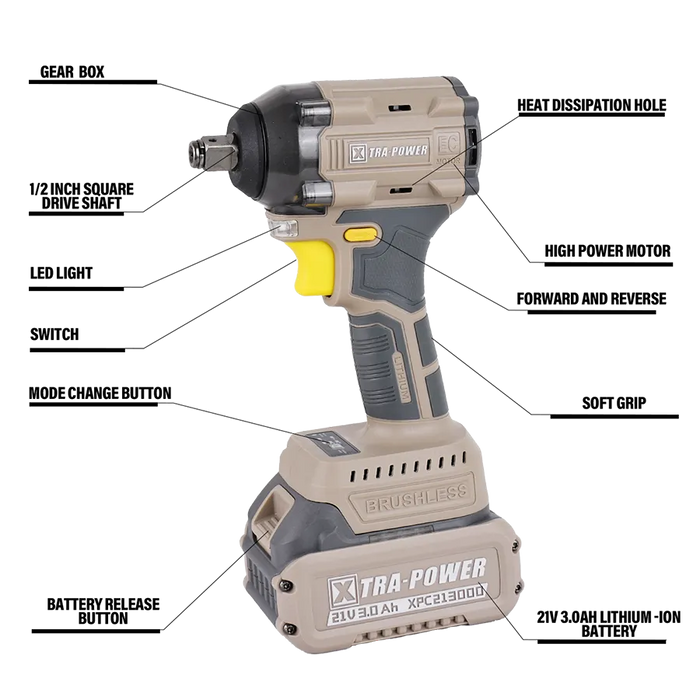 Xtra Power XPC-IW-01 Brushless Impact Wrench