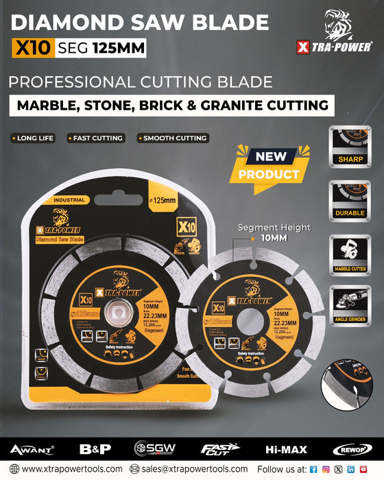 Xtra Power X10 Diamond Saw Blade 125MM 9SEG