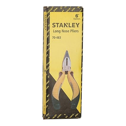 Stanley 70-483 Double Colour Sleeve Long Nose Plier 6"