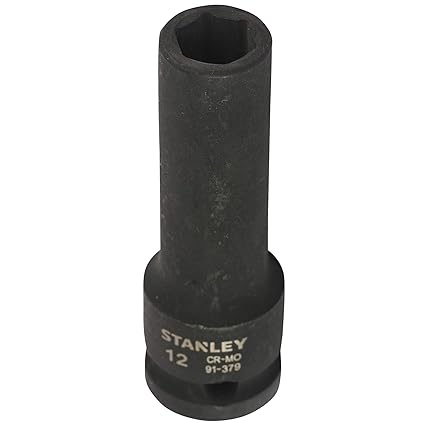 Stanley STMT91379-8B 1/2" Drive CR-MO Steel Impact Deep Socket 12mm