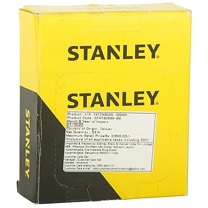 Stanley STMT91339-8B 1/4" Drive CrV Extension Bar 100mm