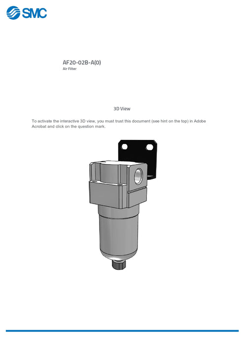 SMC Air Filter with Bracket Part No. AF20-02B-A