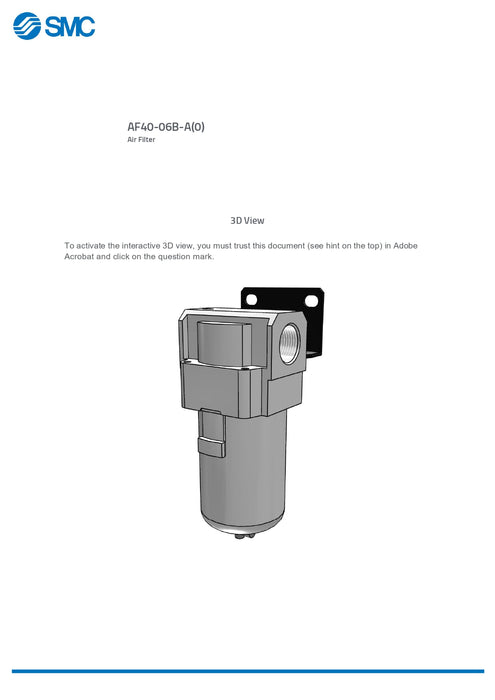 SMC Air Filter with Bracket Part No. AF40-06B-A