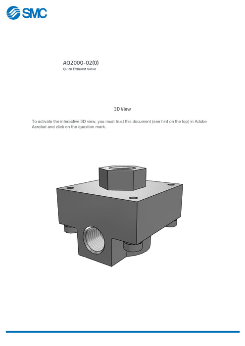 SMC Quick Exhaust Valve Part No. AQ2000-02