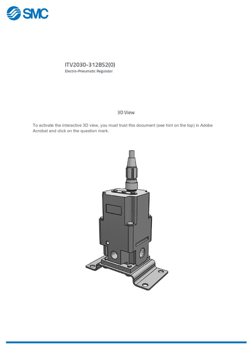 SMC Electro-Pneumatic Regulator Part No. ITV2030-312BS2