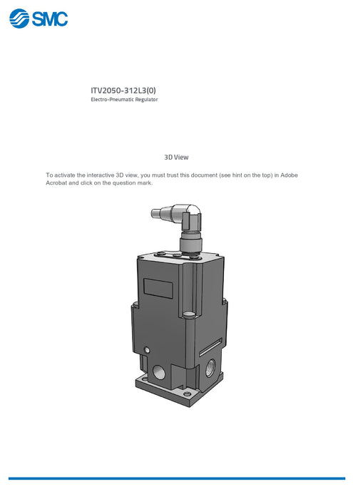 SMC Electro-Pneumatic Regulator Part No. ITV2050-312L3