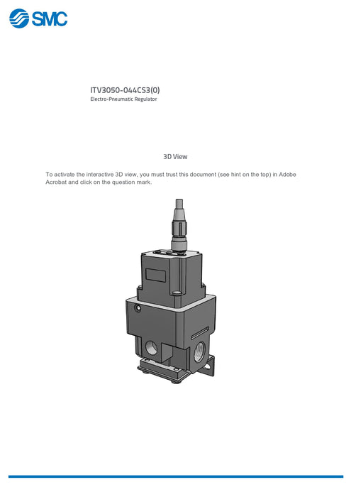 SMC Electro-Pneumatic Regulator Part No. ITV3050-044CS3