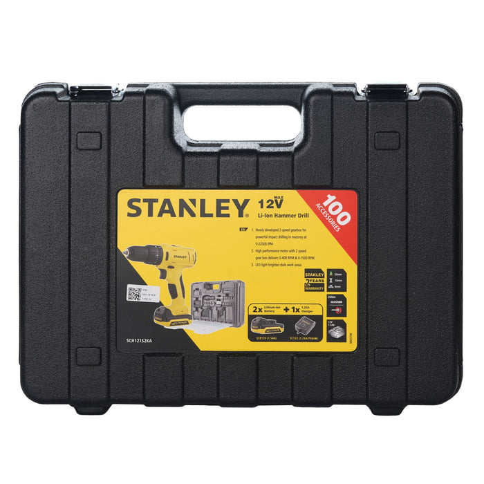 Stanley SCH121S2KA-B1 10mm Cordless Percussion Screwdriver + Carrying Case