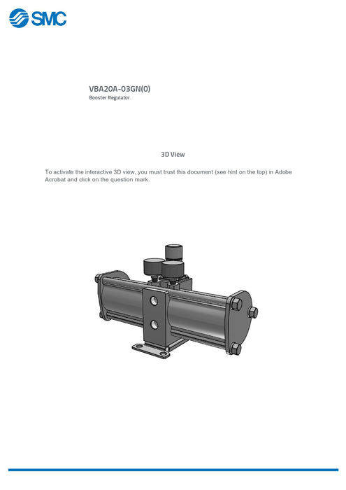 SMC Booster Regulator Part No. VBA20A-03GN